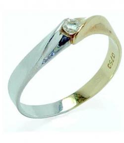 Solitário em ouro amarelo e branco 18k - 1ANB0105 Solitário em ouro amarelo e branco 18k - 1ANB0105