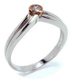Solitário em ouro amarelo e branco 18k - 1ANB0114 Solitário em ouro amarelo e branco 18k - 1ANB0114