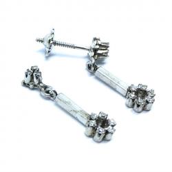 Brinco em ouro branco 18k feminino com brilhantes - Chuveiro - 1BRB0070 Brinco em ouro branco 18k feminino com brilhantes - Chuveiro - 1BRB0070