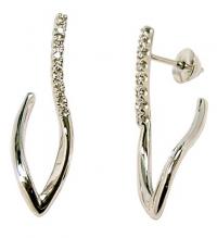 Brinco em ouro branco 18k feminino com diamantes Brinco em ouro branco 18k feminino com diamantes
