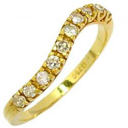 Meia aliança de brilhantes em ouro 18k - 1MAB0057 Meia aliança de brilhantes em ouro 18k - 1MAB0057