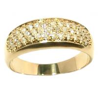Anel de diamantes em ouro amarelo 18k Anel de diamantes em ouro amarelo 18k