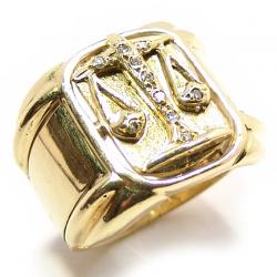 Anel em ouro amarelo 18k com brilhantes - 2ANB0237 Anel em ouro amarelo 18k com brilhantes - 2ANB0237