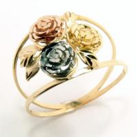 Anel rosas coloridas em ouro 18k - 2ANO0241 Anel rosas coloridas em ouro 18k - 2ANO0241