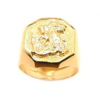 Anel de ouro 18k masculino - São Jorge - 2ANO0489 Anel de ouro 18k masculino - São Jorge - 2ANO0489