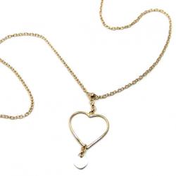 Gargantilha em ouro amarelo 18k - Feminina - Pingente coração vazado (Produto Esgotado) Gargantilha em ouro amarelo 18k - Feminina - Pingente coração vazado (Produto Esgotado)
