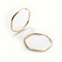 Argola africanas em ouro amarelo 18k - Sextavada - 2BRO0563 Argola africanas em ouro amarelo 18k - Sextavada - 2BRO0563