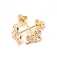 Brinco em ouro 18k feminino com zirconia - Trevo Brinco em ouro 18k feminino com zirconia - Trevo