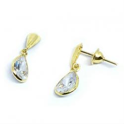 Brinco em ouro amarelo 18k feminino com zirconia Brinco em ouro amarelo 18k feminino com zirconia