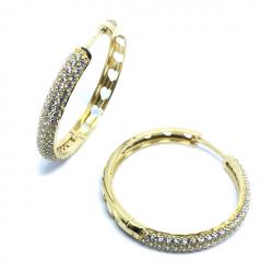 Brinco em ouro 18k feminino com zircônia - 2BRZ0237 Brinco em ouro 18k feminino com zircônia - 2BRZ0237