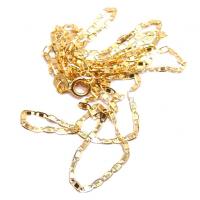 Corrente de ouro amarelo 18k - Cadeado Achatado - Masculina - 60 cm - 2CLO0474 Corrente de ouro amarelo 18k - Cadeado Achatado - Masculina - 60 cm - 2CLO0474