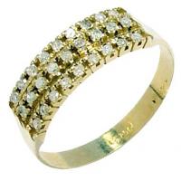 Meia aliança de diamantes em ouro amarelo 18k - 2MAB0030 Meia aliança de diamantes em ouro amarelo 18k - 2MAB0030