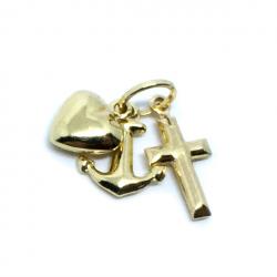 Pingente em ouro amarelo 18k - Fé, Esperança e Caridade - 2PIO0067 Pingente em ouro amarelo 18k - Fé, Esperança e Caridade - 2PIO0067