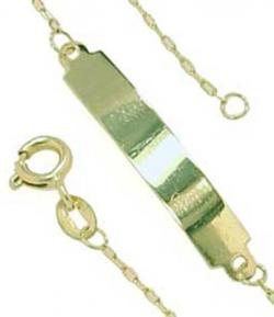 Pulseira feminina de chapa infantil em ouro amarelo 18k Pulseira feminina de chapa infantil em ouro amarelo 18k