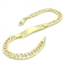 Pulseira infantil masculina de chapa em ouro amarelo 18k - 2PUO0623 Pulseira infantil masculina de chapa em ouro amarelo 18k - 2PUO0623
