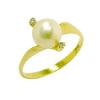 Anel em ouro 18k com perola e brilhantes - 1ABP0006 Anel em ouro 18k com perola e brilhantes - 1ABP0006
