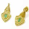 Brinco em ouro 18k feminino com esmeralda e brilhantes Brinco em ouro 18k feminino com esmeralda e brilhantes