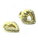 Brinco em ouro amarelo 18k com brilhante - Coração Brinco em ouro amarelo 18k com brilhante - Coração