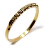 Meia aliança de brilhantes em ouro amarelo 18k - 2MAB0067 Meia aliança de brilhantes em ouro amarelo 18k - 2MAB0067