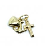 Pingente em ouro amarelo 18k - Fé, Esperança e Caridade - 2PIO0067 Pingente em ouro amarelo 18k - Fé, Esperança e Caridade - 2PIO0067