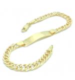 Pulseira infantil masculina de chapa em ouro amarelo 18k - 2PUO0623 Pulseira infantil masculina de chapa em ouro amarelo 18k - 2PUO0623