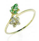 Anel em ouro 18k com diamantes e esmeralda - 3ABE0001 Anel em ouro 18k com diamantes e esmeralda - 3ABE0001