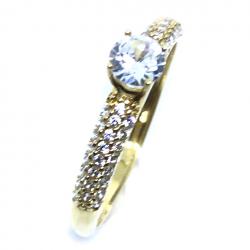 Anel em ouro amarelo 18k com 49 zirconias - 2ANZ0094