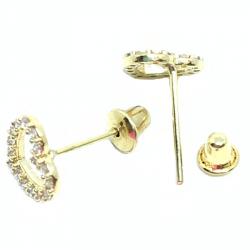 Brinco em ouro amarelo 18k com zirconia - 2BRZ0005