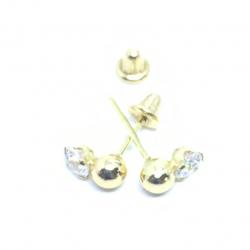 Brinco em ouro amarelo 18k feminino com zirconia - 2BRZ0016