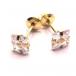 Brinco em ouro 18k com zirconia - 2BRZ0021