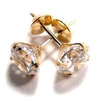 Brinco em ouro 18k com zirconia- 2BRZ0087