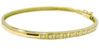 Bracelete feminino em ouro amarelo 18k com brilhantes - 2PUB0007 (Produto Esgotado)