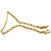 Pulseira de ouro amarelo 18k - Elos portugueses com chapa - 2PUO0503