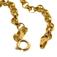 Pulseira de ouro amarelo 18k - Elos portugueses com chapa - 2PUO0503