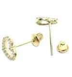 Brinco em ouro amarelo 18k com zirconia - 2BRZ0005