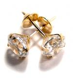 Brinco em ouro 18k com zirconia- 2BRZ0087