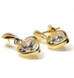 Brinco em ouro 18k feminino com zircnia - Corao