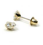 Brinco em ouro 18k com zircnia - Corao