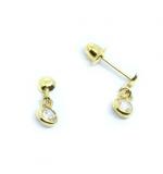 Brinco em ouro amarelo 18k feminino com zirconia - 2BRZ0205