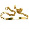 Pulseira de ouro amarelo 18k - Elos portugueses com chapa - 2PUO0503