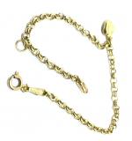 Pulseira feminina ouro 18k - Elos portugueses, pingente corao - 2PUO0663